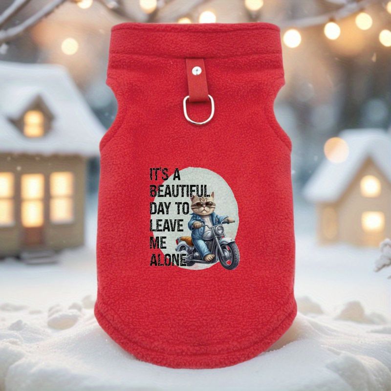 Winter Cat Dog Coat Jacket Soft Warm Fleece Pet Vest With Heart, For French Bulldog, Pug, Small To Medium Dogs Cat Cold Weather Cozy Dog_voghion.com