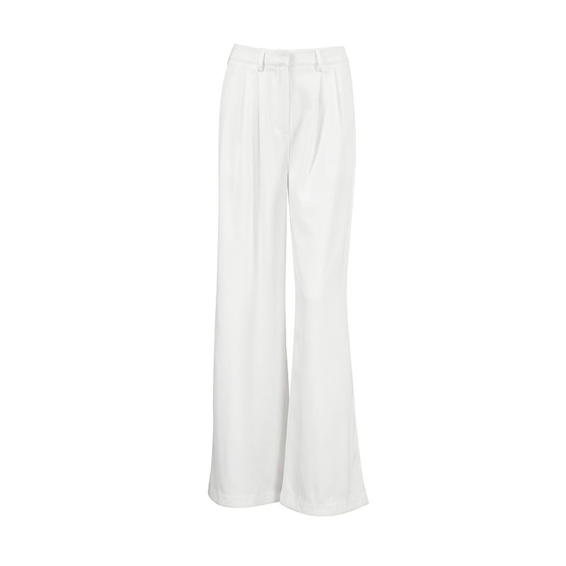 Damenbekleidung Weiße Hose mit hoher Taille und weitem Bein, Temperament, Pendeln, All-Match-Hose_voghion.com