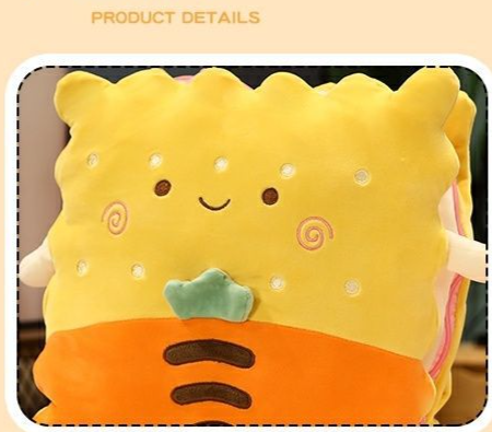 Cute Cartoon Cookie Pillow Dual-use Air Conditioner Sofa Cushion Office Nap Foldable Car Blanket_voghion.com