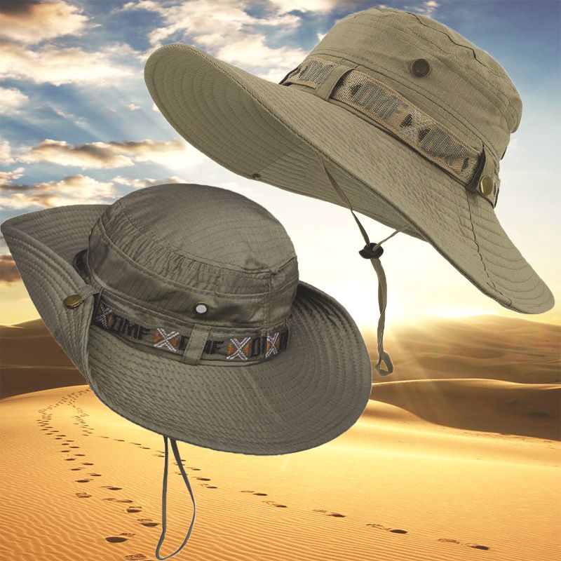 Summer Outdoor Hiking Men's Fisherman Wild Fishing UV Protection Breathable Bucket Hat_voghion.com