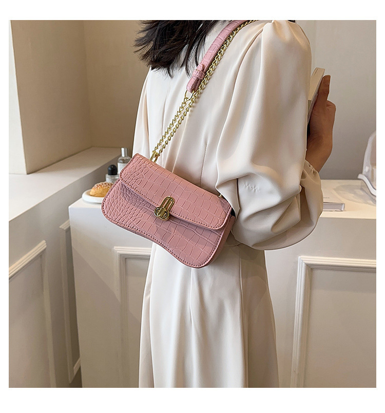 Nische Design Krokodil Muster Kette Tasche Frauen 2023 Neue Alle-spiel Kleine Quadratische schloss beutel unterarm einzelne schulter umhängetasche_voghion.com