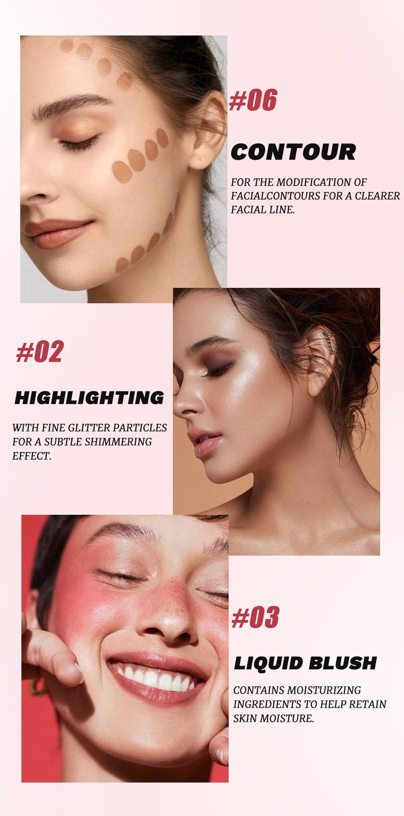 Rouge à lèvres Rouge Sun Red, hydratant longue durée, nacré, éclaircissant, contour du visage, liquide réparateur tridimensionnel_voghion.com