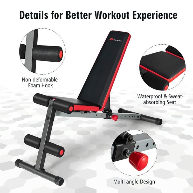 Strong And Tough Construction Multi-function Weight Bench With Adjustable Backrest_voghion.com