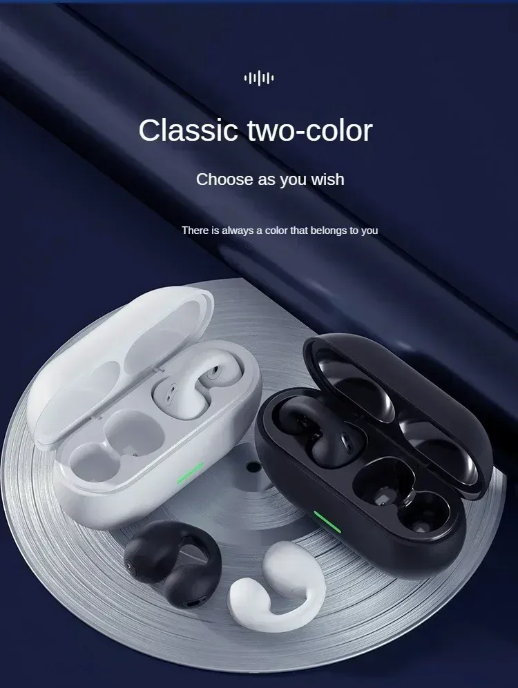 NEW Bluetooth 5.3 Wireless Bone Conduction Headphones T75 Clip Ear Music Noise Canceling Headset HD Call Sports Gaming_voghion.com