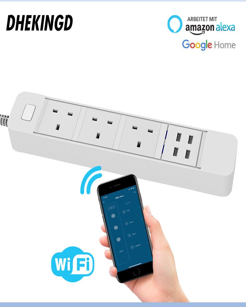 WiFi Universal Tuya Smart Power Strip Remote Timer Control Socket US EU UK Standard_voghion.com