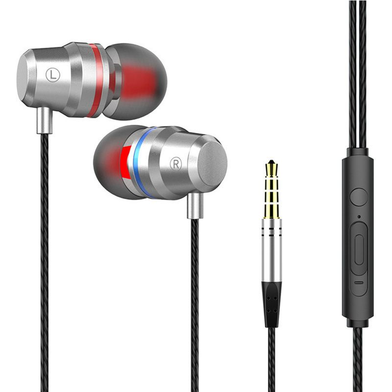 3.5mm Wired In-Ear Earphone Heavy Bass Stereo Volume Control Headphone With Mic_voghion.com