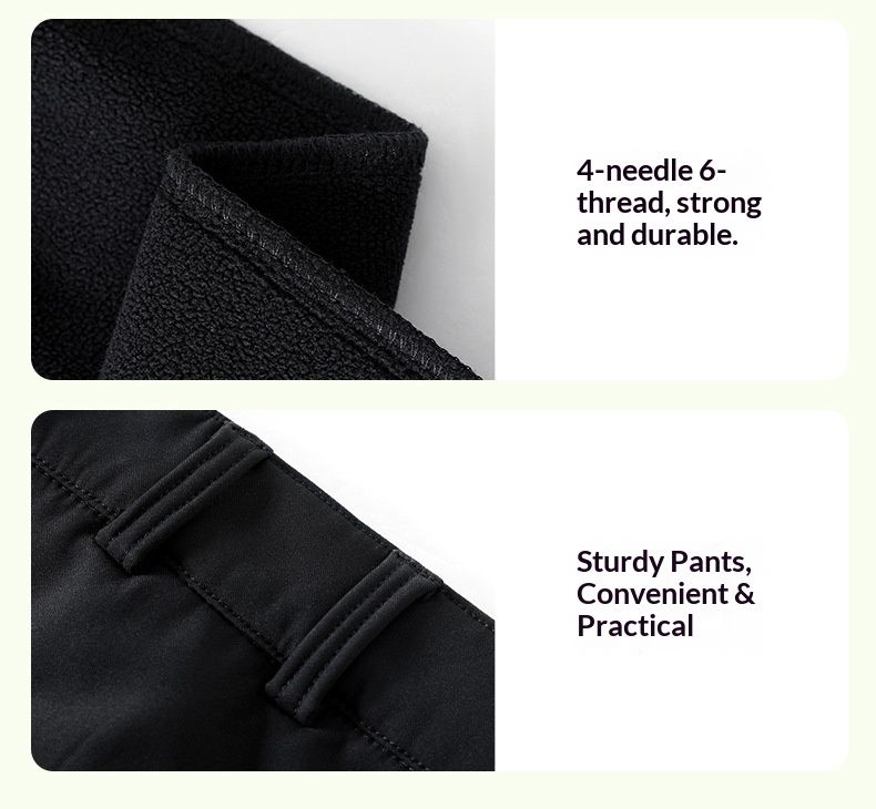 001 Outdoor Three-Proof Sports Women, Autumn And Winter Thickened Warm Hiking Waterproof Softshell Pants, Fleece-Lined Pants_voghion.com