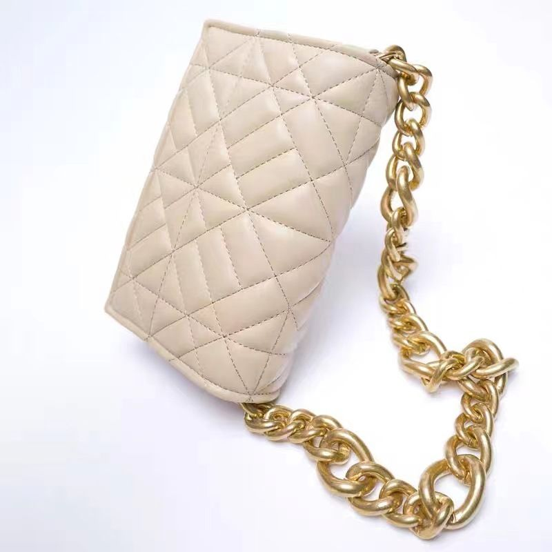 Z Family Lingge nouveau polyvalent chaîne épaisse matelassé épaule unique Mizi brodé petit sac carré_voghion.com