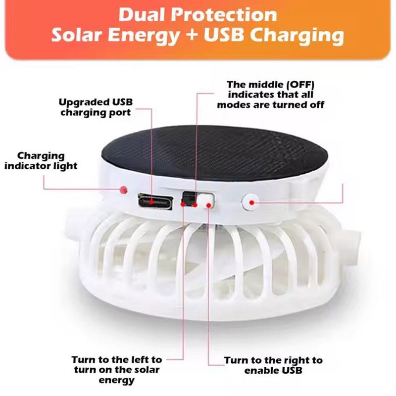Rechargeable Fan Cap - Solar Powered Baseball Hat_voghion.com