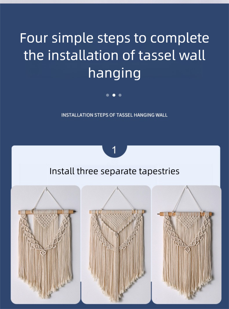 Tenda divisoria per porta a tre sezioni, staccabile, in stile bohémien, semplice e decorativa, intrecciata a mano_voghion.com