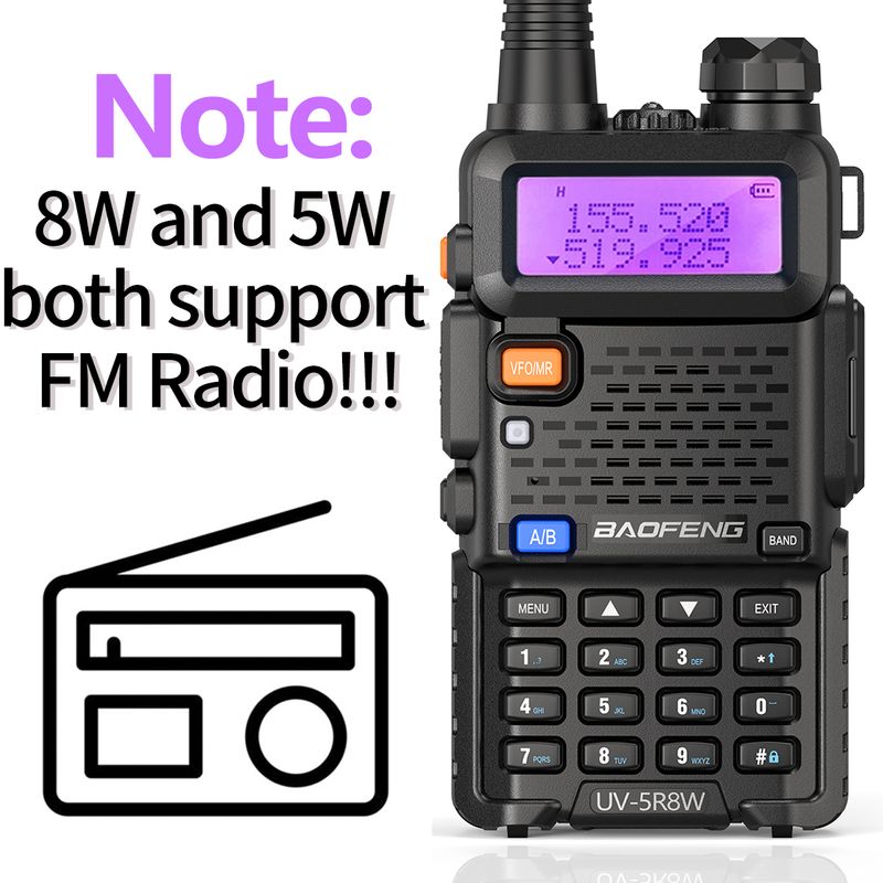 1/2PCS BaoFeng UV-5R 8W Tri-Power Walkie Talkie High Power Dual Band Long Range 128 Channel Portable Handheld UV 5R Ham Two_voghion.com