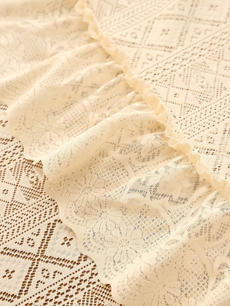 Tovaglia di pizzo retrò di lusso nordico leggero, antipolvere, isolamento termico, abbellimento, copritavolo da caffè_voghion.com