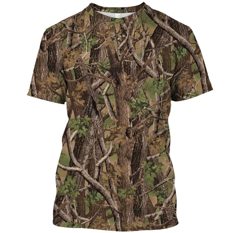 Outdoor Camouflage Jungle Camo Sommer Herren T-Shirt Lustiges O-Ausschnitt Schnelltrocknend Lose Jagd Tough Guy Persönlichkeit Kurzarm Top_voghion.com