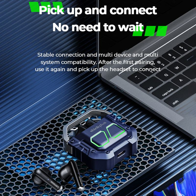 1 Paar Kopfhörer Dual Mode Switching Gaming Bunte Lichter Mecha Style Design Version Anruf Wasserdicht Wireless Bluetooth_voghion.com