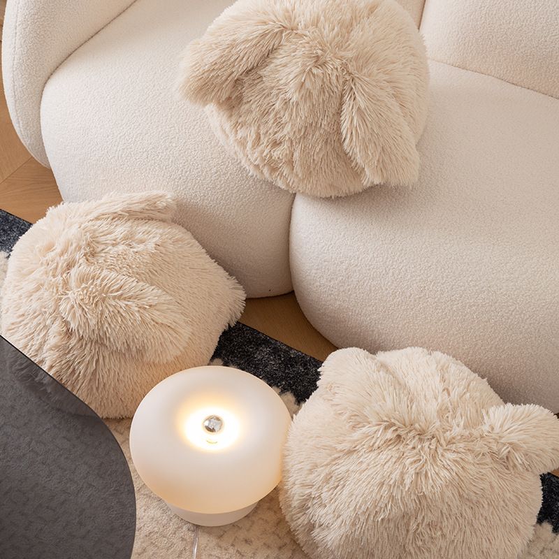 Cuscino di peluche in pile a forma di coniglio con nappa, motivo: cartone animato, regalo per bambina._voghion.com