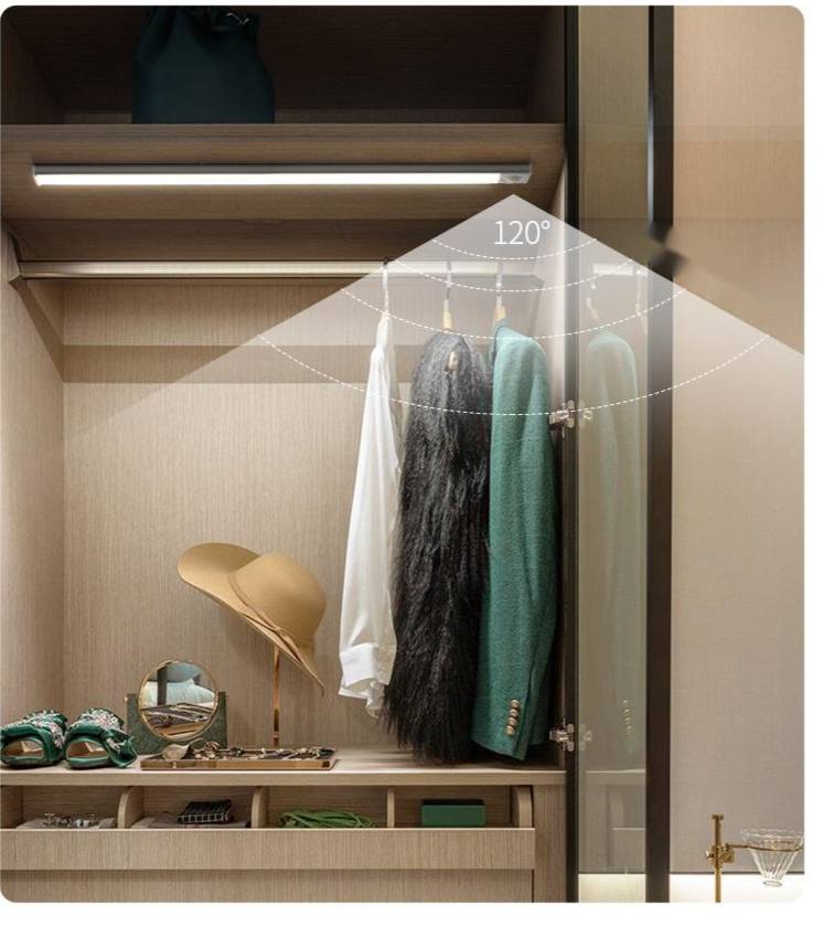 Ultra-Thin Smart LED Motion Sensor Rechargeable Magnetic Self-Adhesive Strip Light For Wine Wardrobe Cabinet_voghion.com