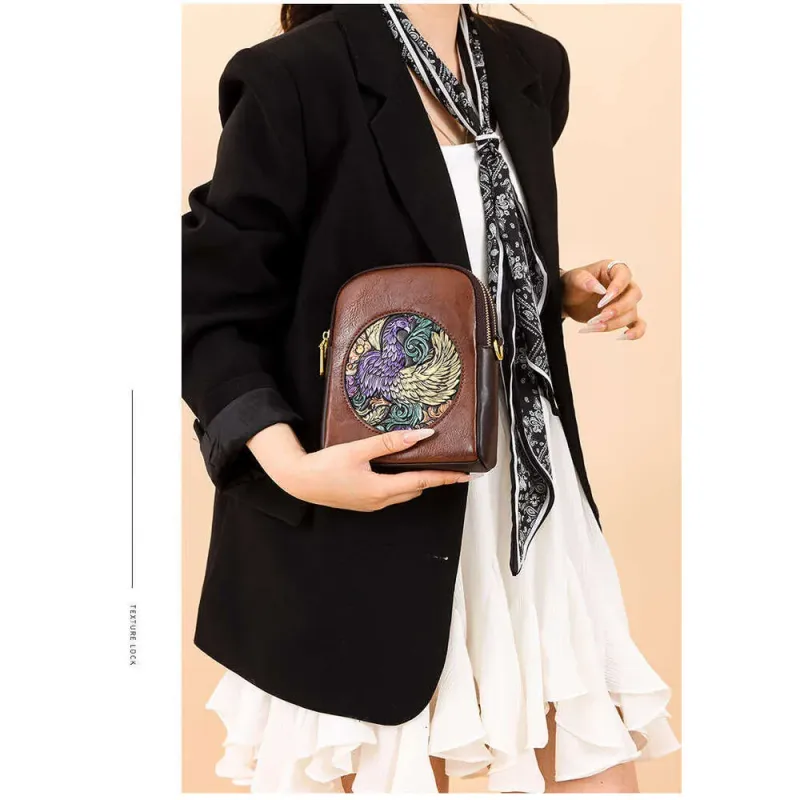 Borsa a tracolla con tracolla singola, con texture in rilievo di peonia, nuova borsa casual da pendolare in stile cinese_voghion.com