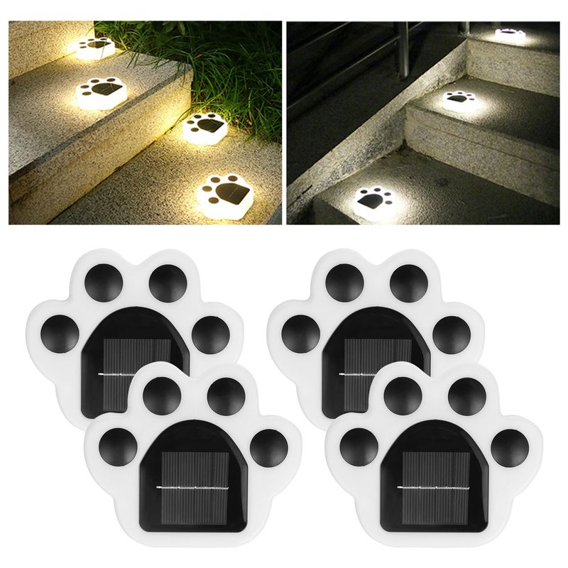 4PCS Saules ķepas gaismas dārza dekors āra ūdensizturīgs saules lāča ķepu klāja apgaismojums LED saules lampa balkona žogs dārza gaismas_voghion.com