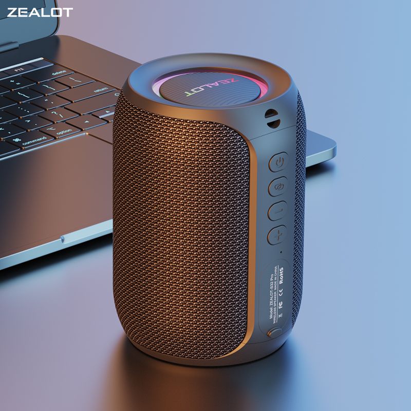 Zealot-S32PRO Powerful Bluetooth Speaker, Bass Wireless, LED Light, Outdoor Speakers, Subwoofer, Waterproof Sound Box_voghion.com