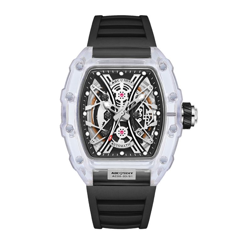 Bekijk Trend Wijnvat Kwarts Mode Transparant Heren Nachtlampje Waterdicht Siliconen Horloge_voghion.com