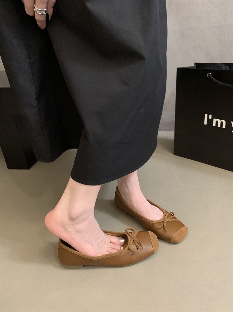 Damesmode retro zacht temperament fee een instapper zachte platte ondiepe mond enkele schoenen_voghion.com