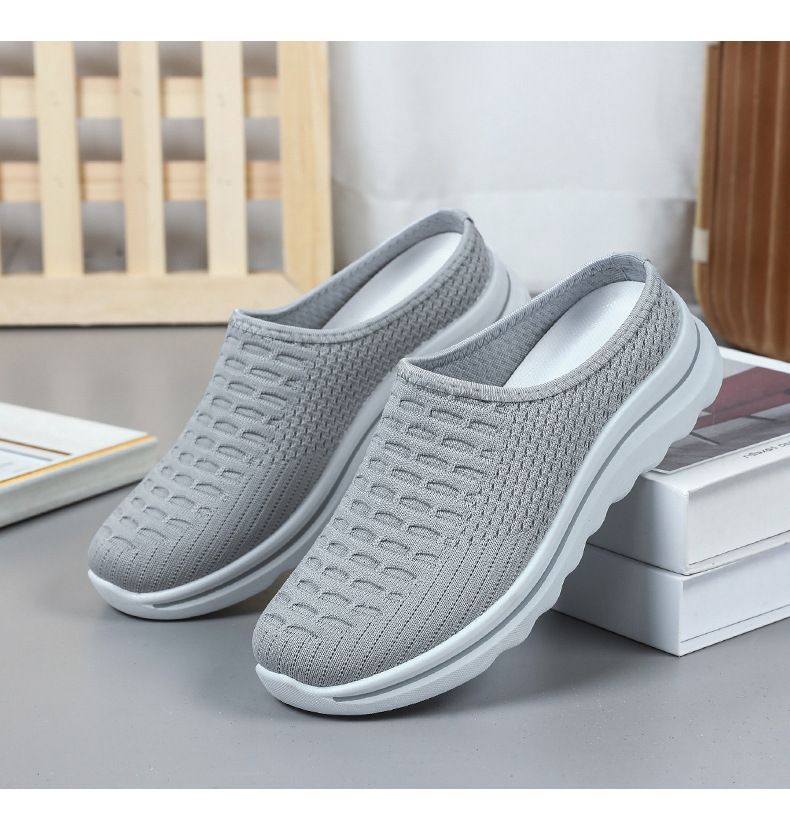 Damen Bag Head Hausschuhe Damenschuhe Freizeitschuhe Ein Pedal Lazy Shoes Flying Woven Atmungsaktive Einzelschuhe_voghion.com