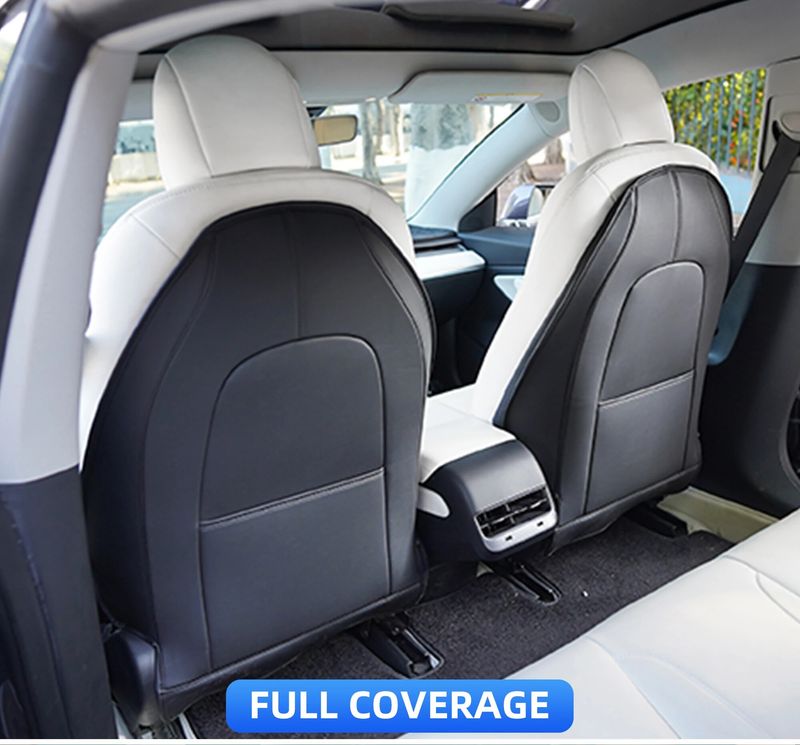 For Tesla 3 Model Y Seat Back Protector Backseat Kick Mats For Kids Extra Organizer Pocket_voghion.com
