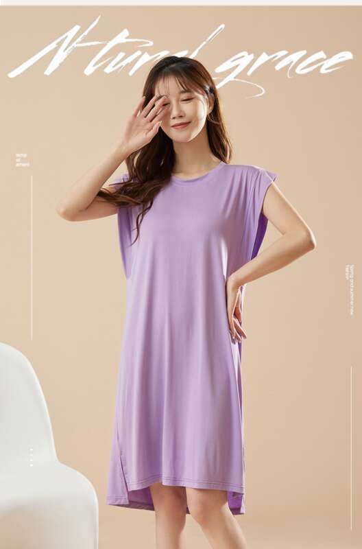 Modal Sleepwear With Chest Cushion In Summer, Anti Protrusion Point, Eucalyptus Antibacterial Thin Home Clothes, Vest_voghion.com