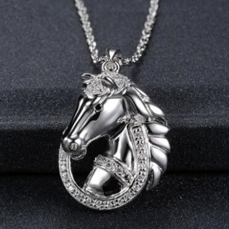 Collar con colgante de caballo de tendencia de diseño creativo personalizado para hombres de nueva moda_voghion.com
