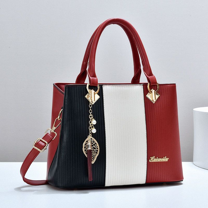 Color Matching Women's Bag Handbag Pu Shoulder Bag Messenger Bag Large-capacity Bag_voghion.com