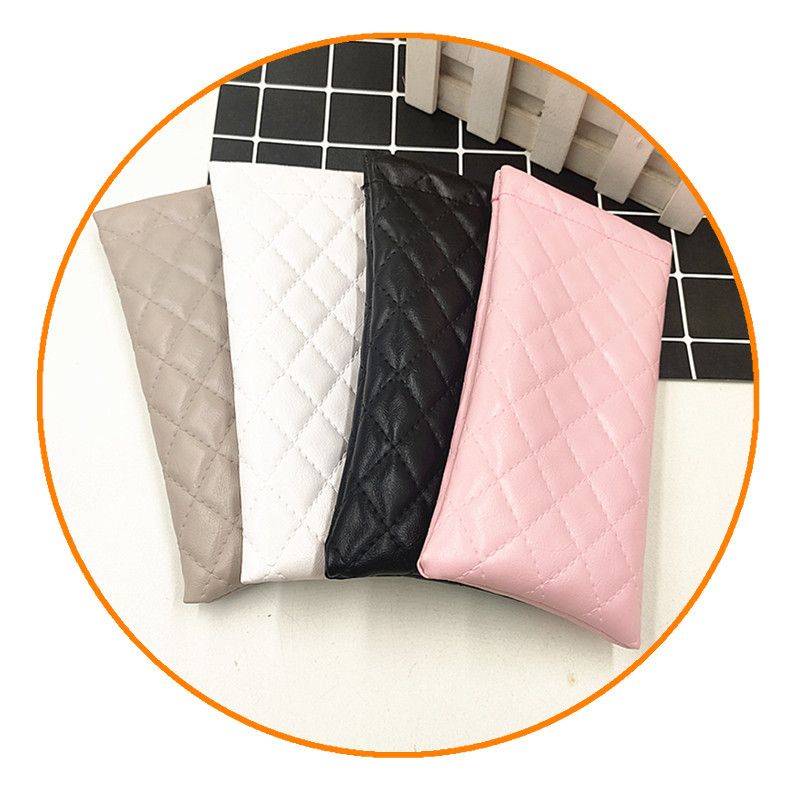 Unisex Elastic-mouth Glasses Bag Automatically Closes Glasses Storage Bag Leather Sunglasses Portable Sunglasses Storage Bag_voghion.com