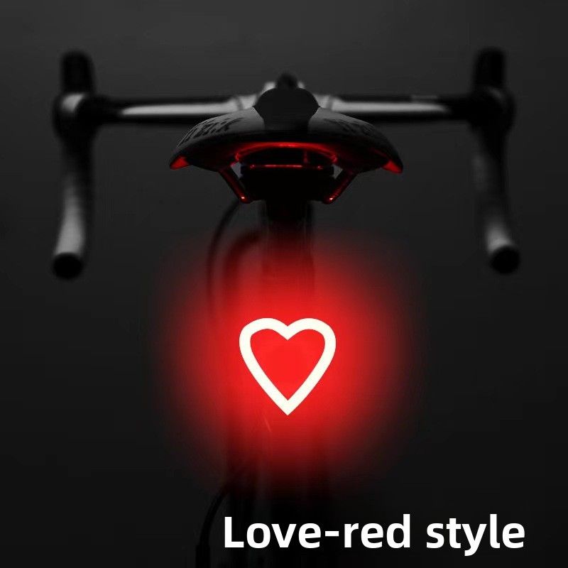 Fahrrad Herz Schwanz Nacht Reiten USB Lade COB Warnung Licht Blinkt Hohe Helligkeit Zubehör_voghion.com