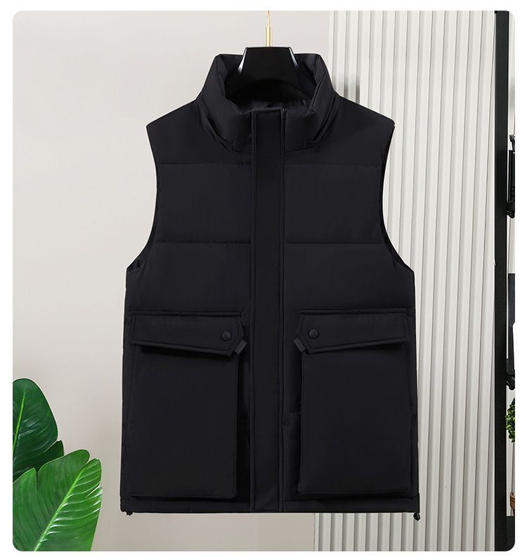 Winter-Fleeceweste für Herren mit Camouflage-Muster – Übergrößenjacke für große und lange Größen, Reißverschluss vorne, dicke, warme Schichtweste für lässige Outfits_voghion.com