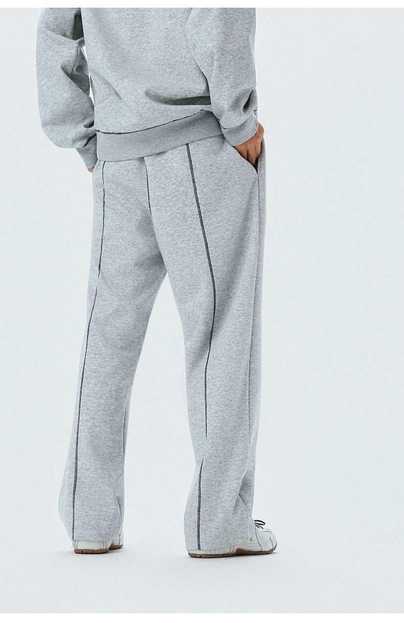 Street Hip-Hop Cargo Pants – Oversized rechte joggingbroek met contrasterende stiksels | Trekkoord in de taille en verlaagd kruis voor heren_voghion.com