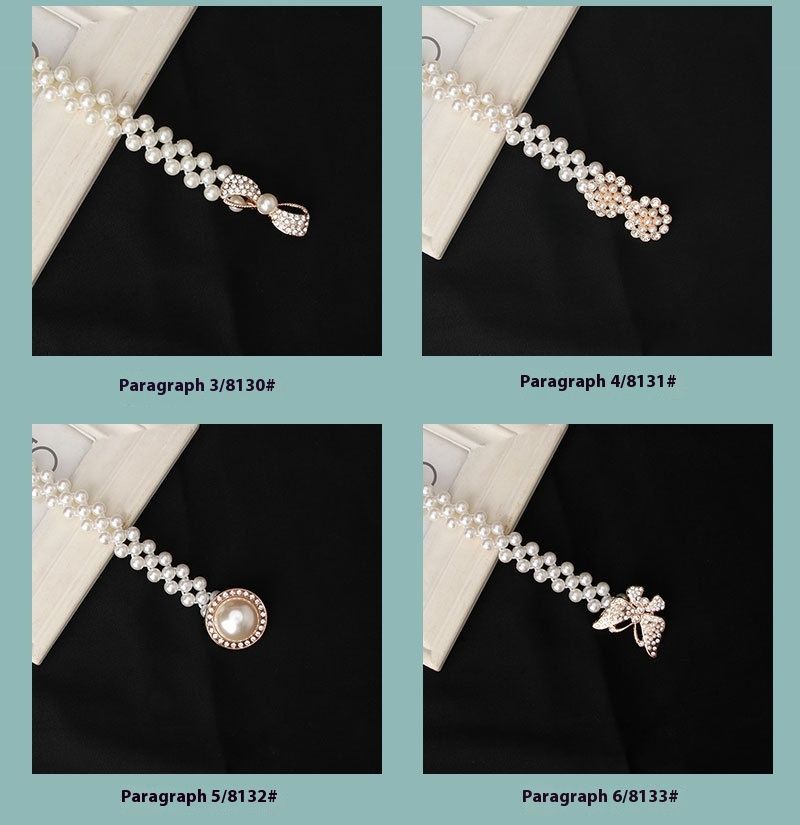 Koreanische Version Modische Und Elegante Perle Taille Kette Netzwerk Beliebte Intarsien Strass Kleid Dekorative Gürtel_voghion.com