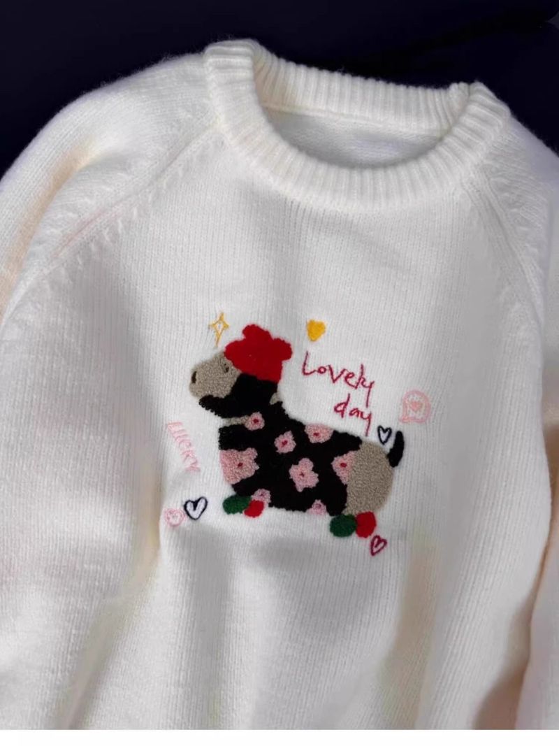 Mëllech mëllen, klebrige Pullover fir Fraen am Hierscht, léiwen, klenge Hondspullover, lockeren, faulen Hierscht- a Wantertop_voghion.com