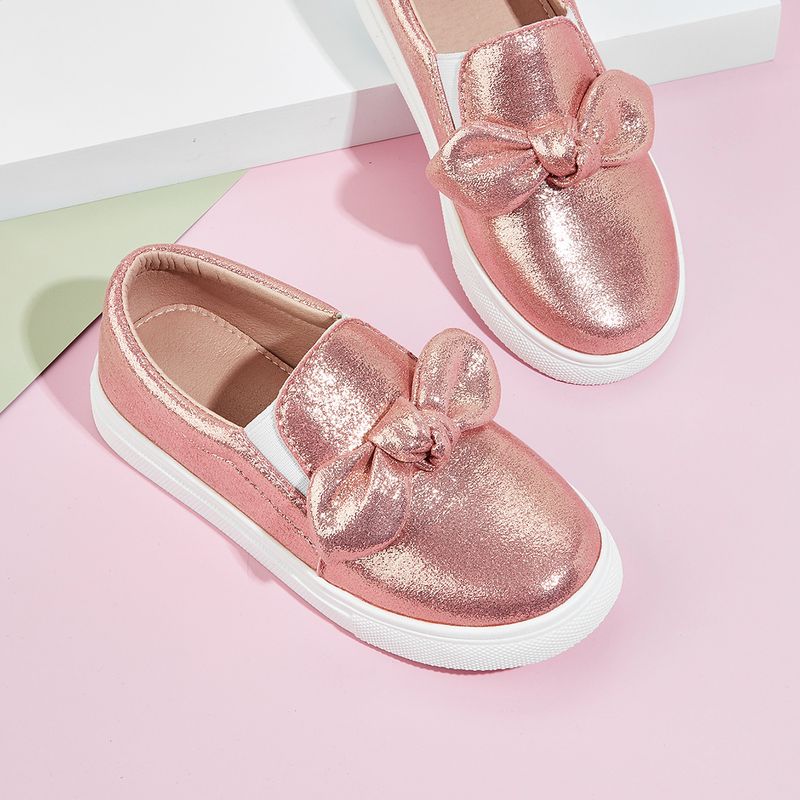 Scarpe basse in raso con punta tonda per ragazze, graziose sneakers a farfalla, scarpe sportive casual slip-on_voghion.com