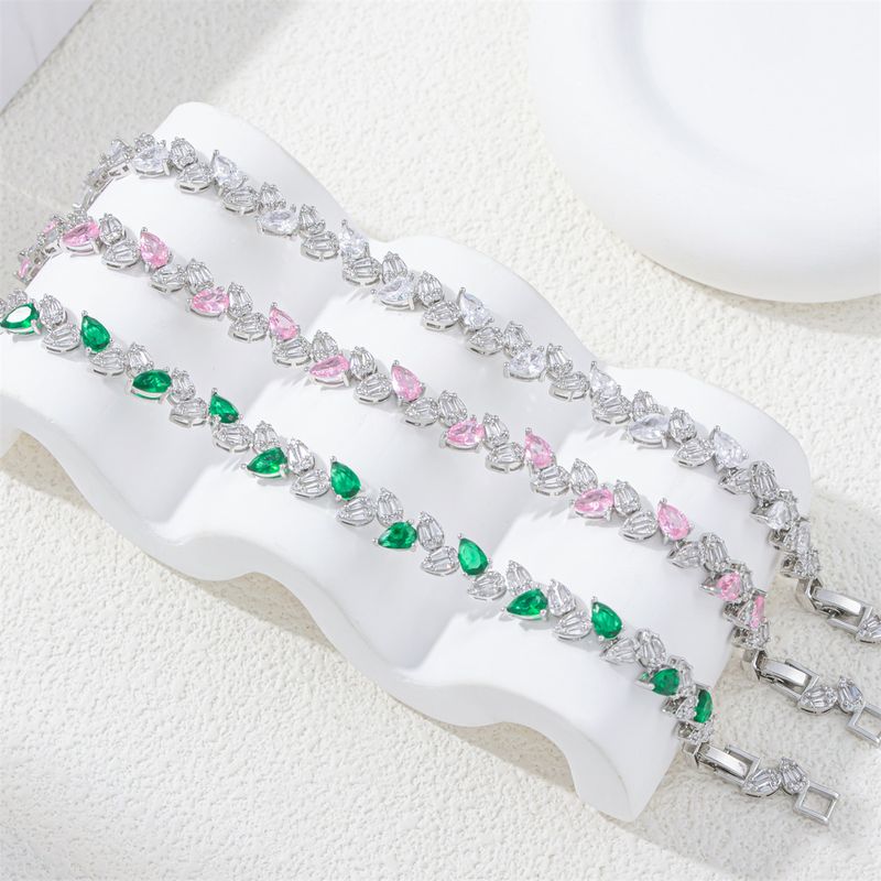 Women's & Men's Jewelry - Elegant Wheat Grain Drop-Shaped Cubic Zirconia Bracelet With Copper Alloy Setting, Classic & Stylish Design Daily Special_voghion.com