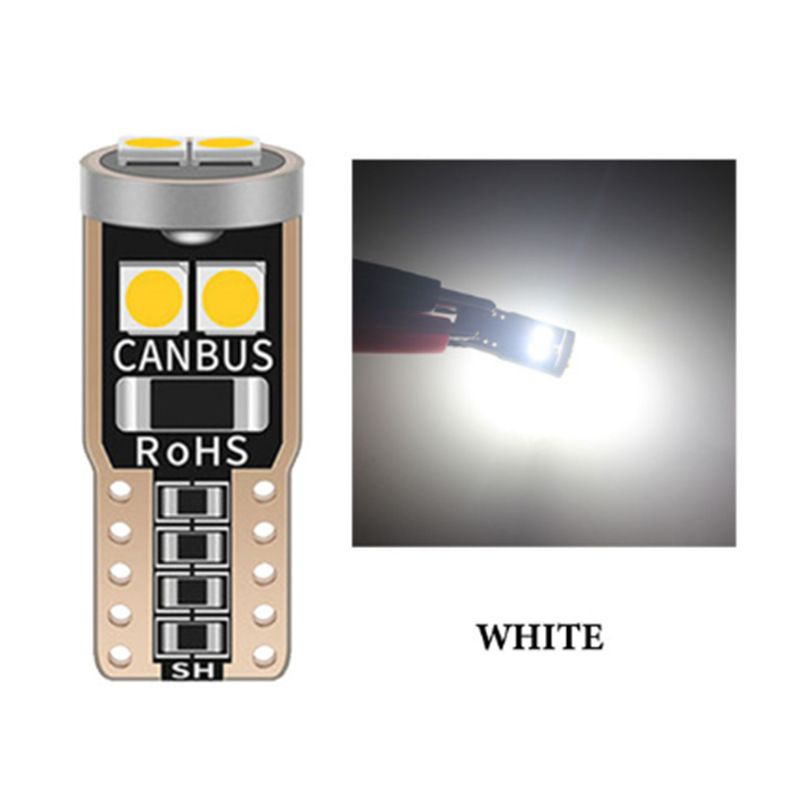 Lot de 100 ampoules LED T10 W5W 194 CANBUS 3030/6 SMD 12 V pour intérieur de voiture, lampe de lecture, feux de gabarit, ampoules de plaque d'immatriculation, dôme_voghion.com