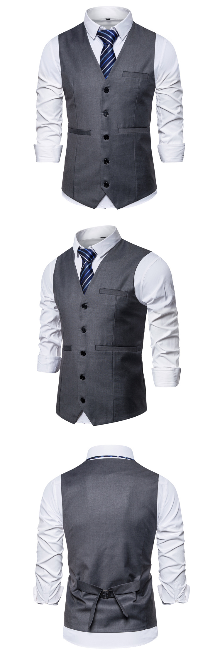 colete masculino de cor sólida, tamanho grande, colete casual, colete masculino, jaqueta fina_voghion.com
