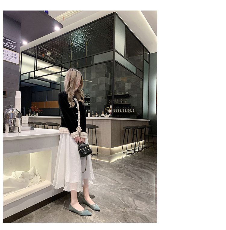 Flache schwarze Arbeitsschuhe Damenlederschuhe Spitze und bequeme professionelle Arbeitsschuhe mit flachem Mund und niedrigem Absatz_voghion.com