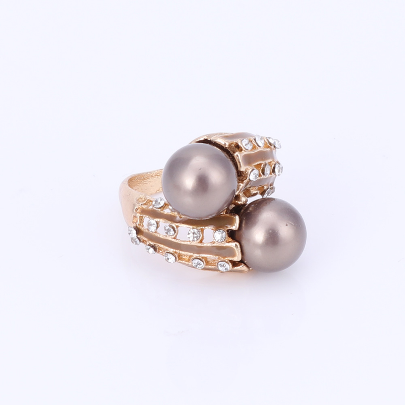 Damen-Set für Hochzeit, Braut, Brautjungfer, Kristall, künstliche Perlen, Halskette, baumelnde Ohrringe, Armreif, Ring, Party, Kostümschmuck-Set_voghion.com
