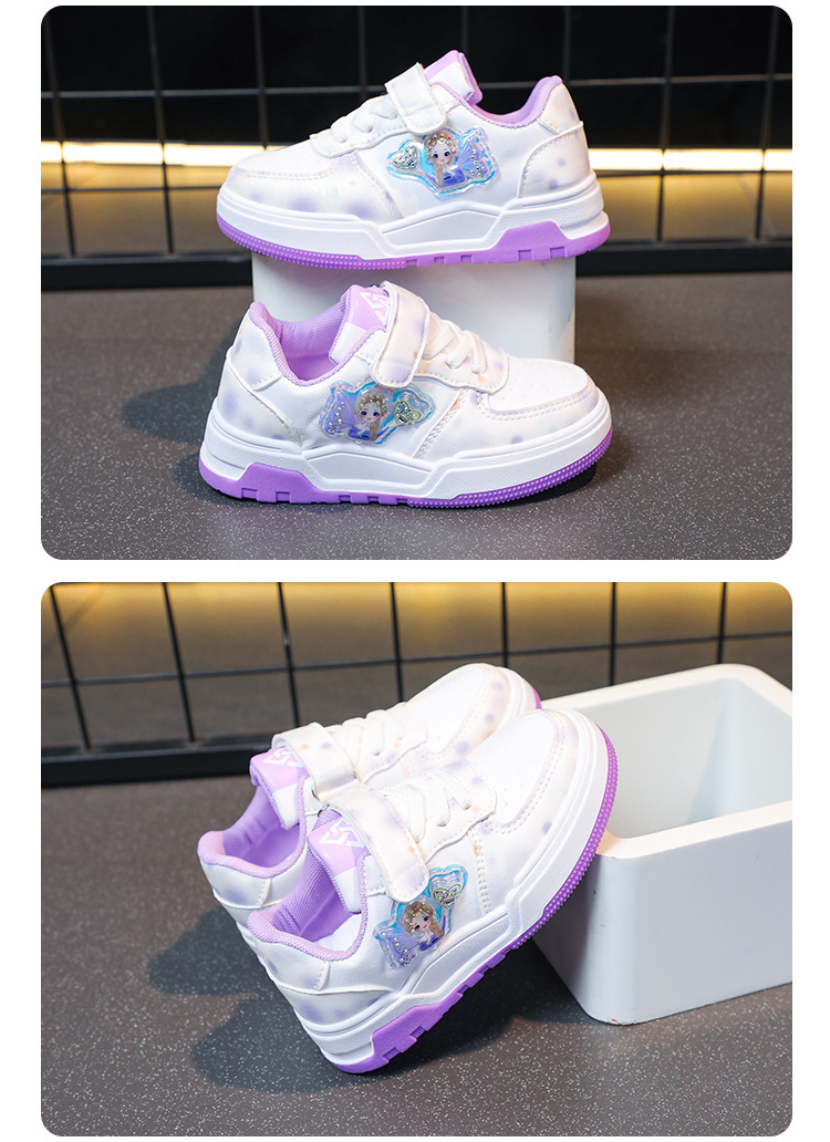 2024 Frühling und Herbst Neue Mädchen Sport Casual Running Rutschfeste Grundschulschuhe mit weicher Sohle, weiße Schuhe_voghion.com