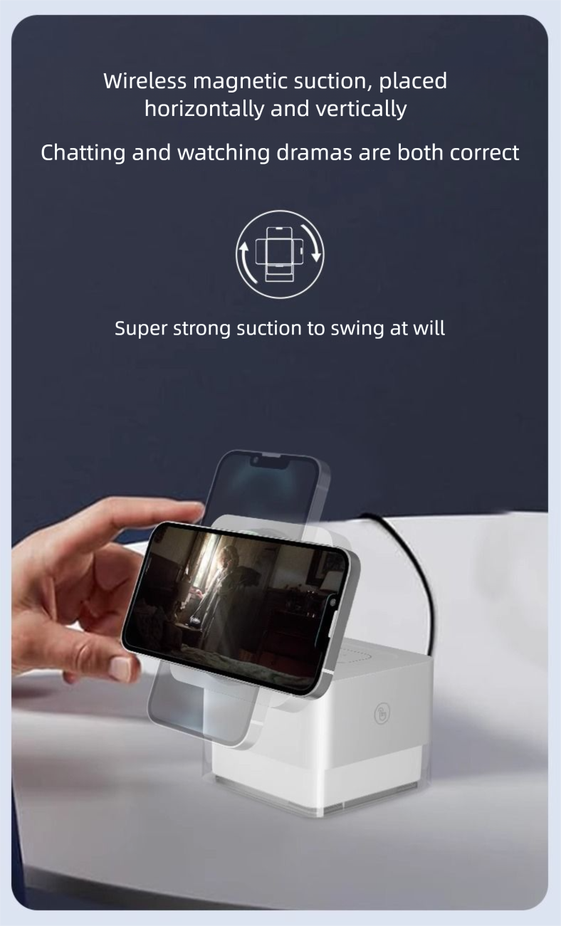 Supporto di ricarica rapida wireless multifunzionale tre in uno compatibile con orologio magnetico, iWatch e telefono_voghion.com