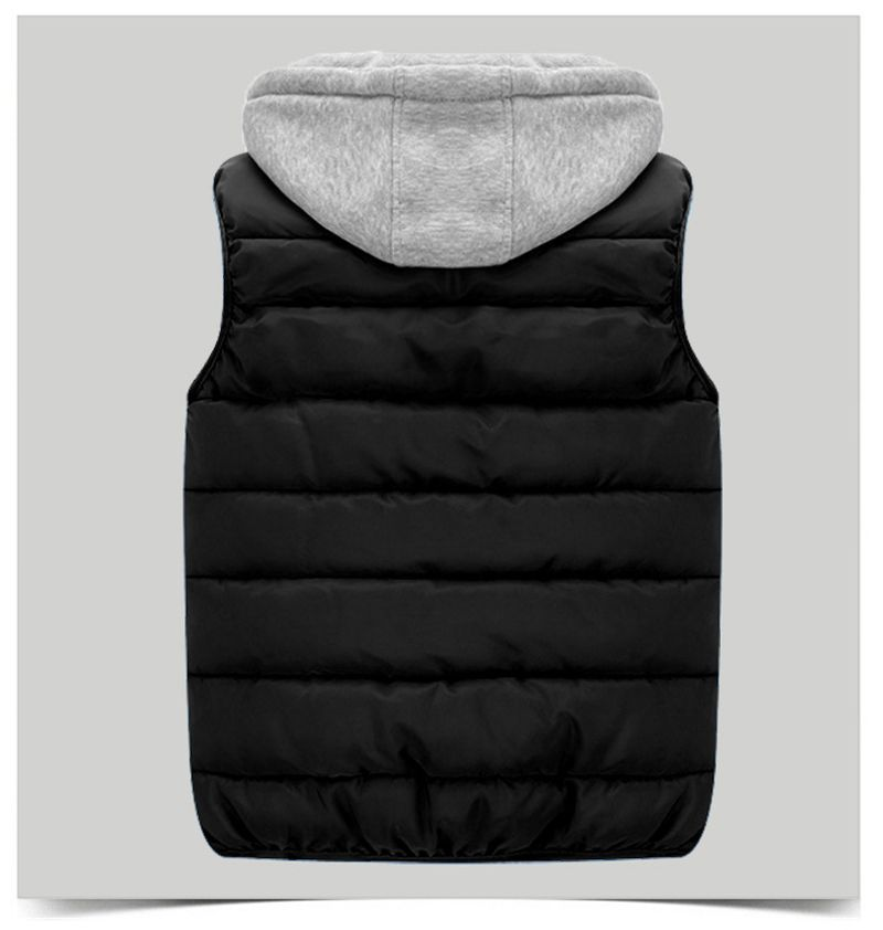 Gilet en duvet de coton pour femme avec capuche amovible_voghion.com