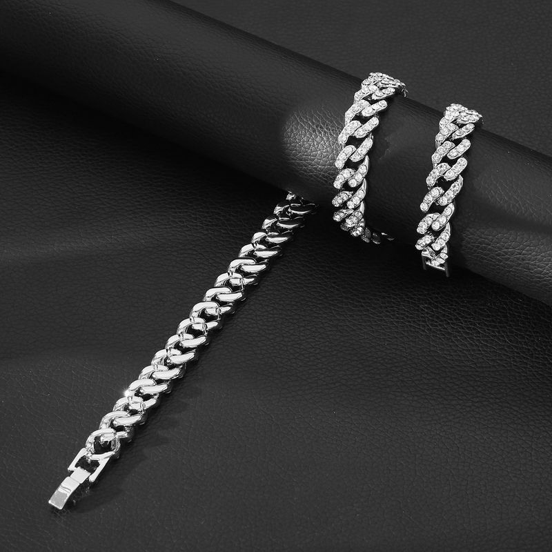 Ofertă specială Colier cubanez cu diamante la modă hip hop pentru bărbați și femei în formă de argint clasic de 12 mm_voghion.com