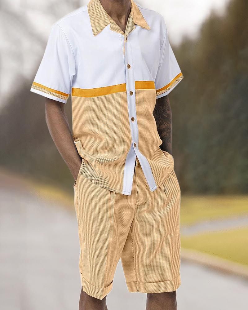Herrenbekleidung Herren Hawaiihemd Code 3D-gedruckte Shorts Hemd Anzug Sommer_voghion.com