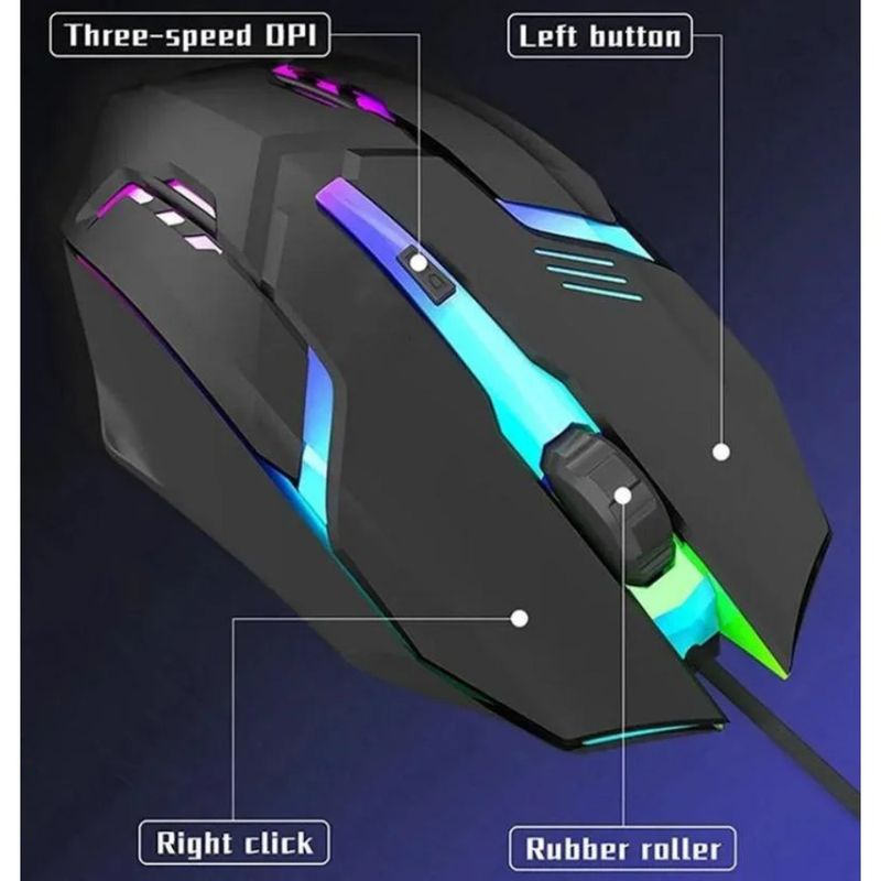 Mouse da gioco ergonomico di alta qualità più recente del 2025 per computer desktop e laptop, mouse retroilluminato RGB USB a 4 pulsanti_voghion.com