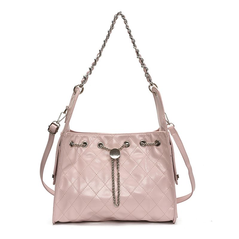 Borsa a tracolla trapuntata monospalla sottobraccio 2025, grande capacità, alla moda, con coulisse e catena, per donna_voghion.com
