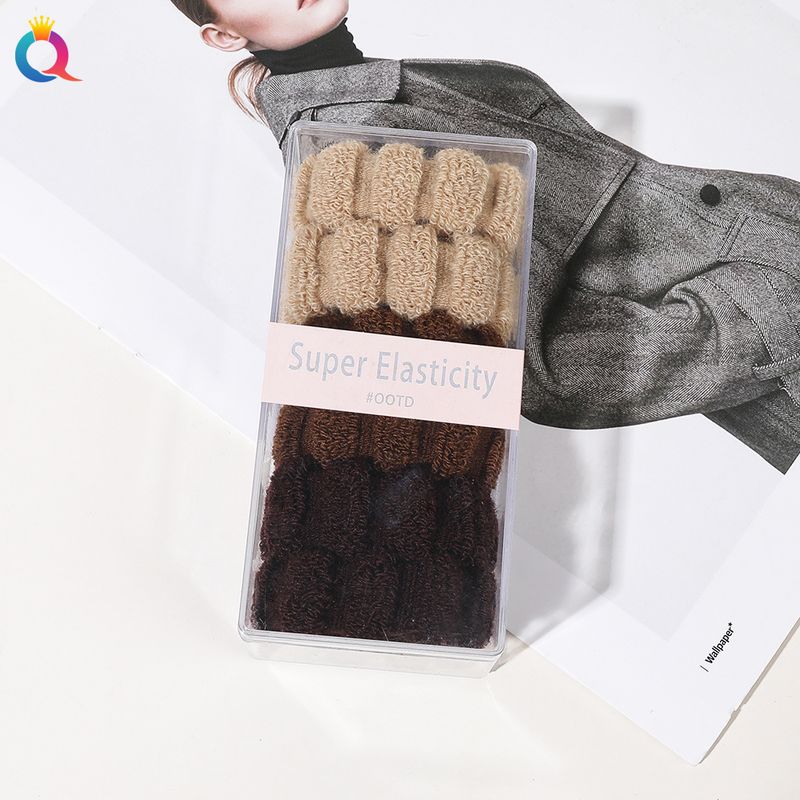 Corda per capelli in scatola spessa con bobina di lana ad alta elasticità, fascia per capelli in gomma di alta qualità, senza cuciture, anello per capelli all'ingrosso_voghion.com